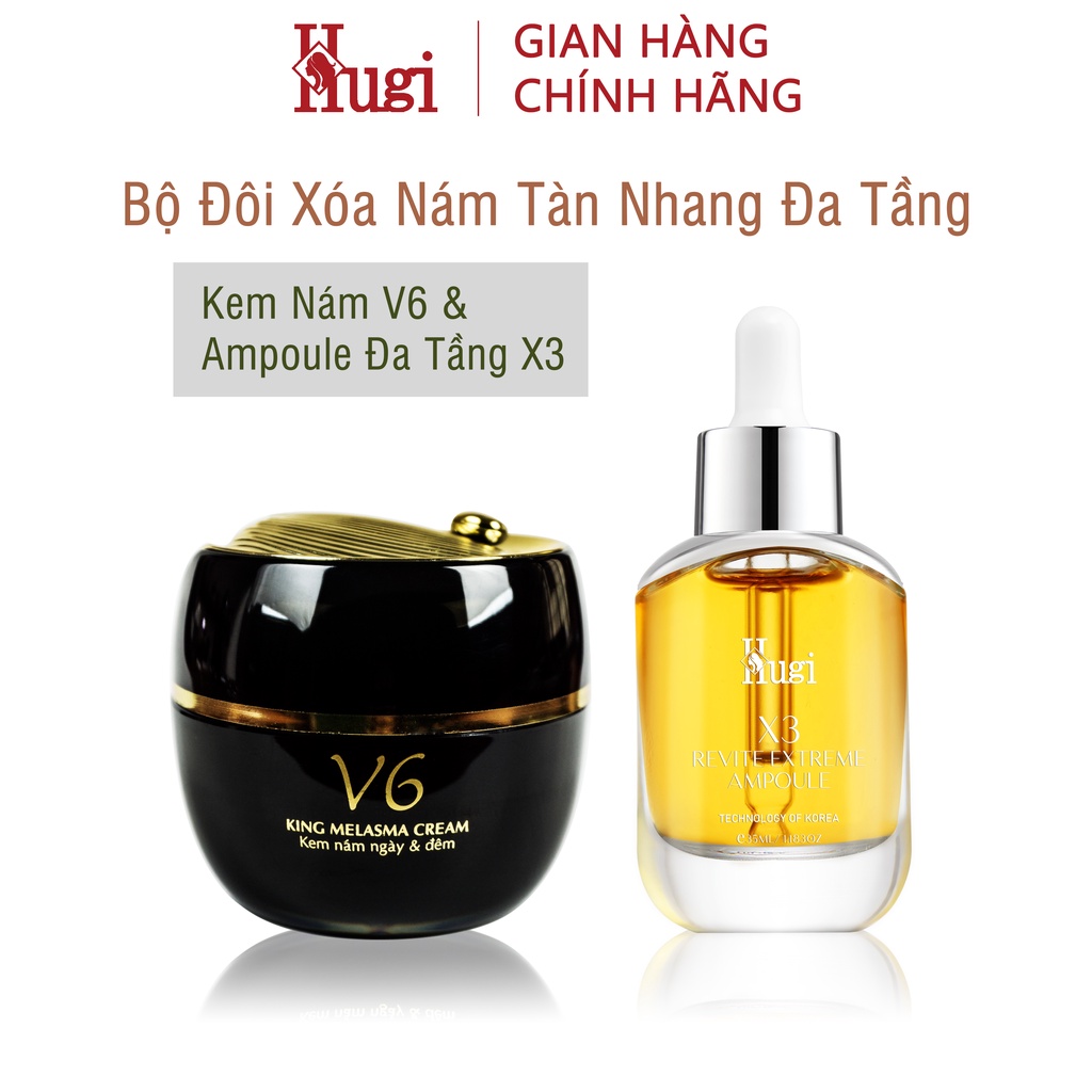 Bộ Đôi Xóa Nám Tàn Nhang Đa Tầng Chính Hãng HuGi Beauty [2 sản phẩm]