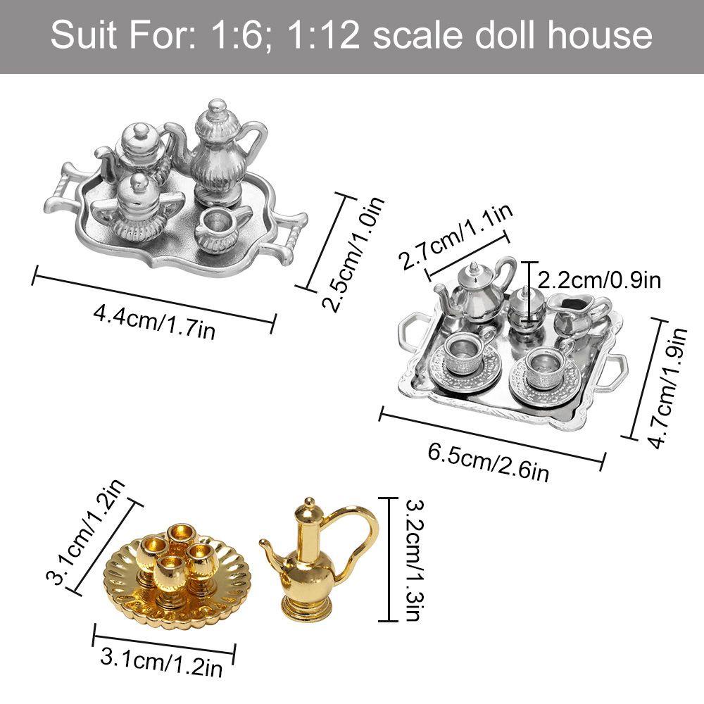 1 Bộ Ấm Tách Uống Trà Mini Tỉ Lệ 1: 12 Cho Nhà Búp Bê