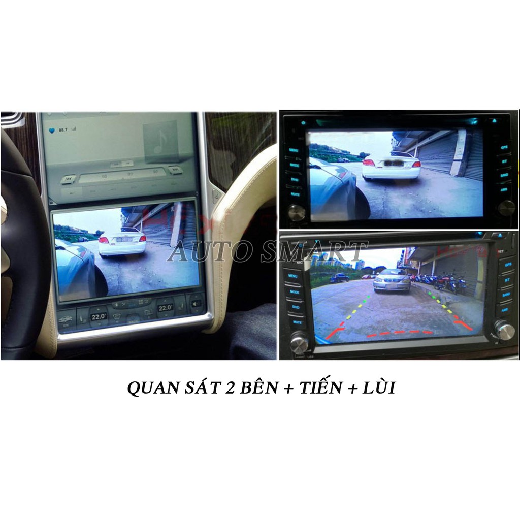 Camera 360 ô tô quan sát 4 hướng quanh xe (gồm Màn hình và bộ 4 camera). Bảo hành 1 năm | BigBuy360 - bigbuy360.vn