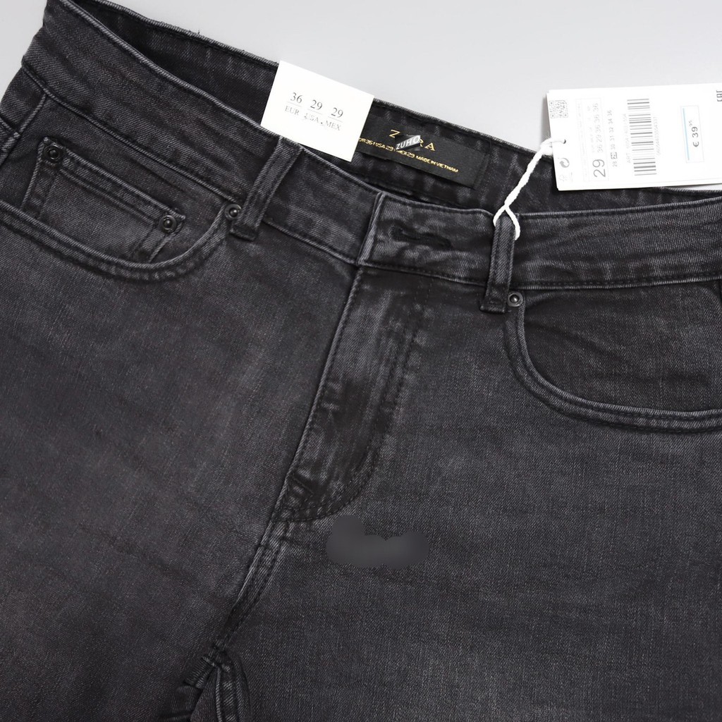 Quần jean nam màu xám đậm xước nhẹ Za.Ra cao cấp co giãn bốn chiều dày dặn chuẩn hàng hiệu | BigBuy360 - bigbuy360.vn