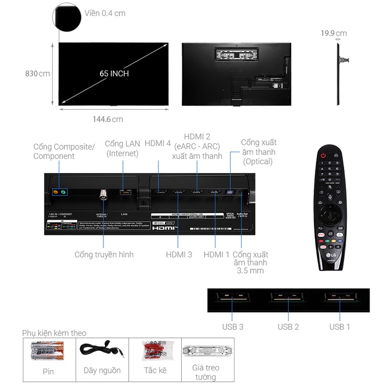 Smart Tivi OLED LG 4K 65 inch 65GXPTA