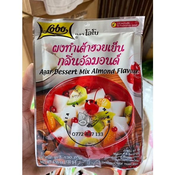 BỘT RAU CÂU HẠNH NHÂN THÁI LAN LOBO 130GR