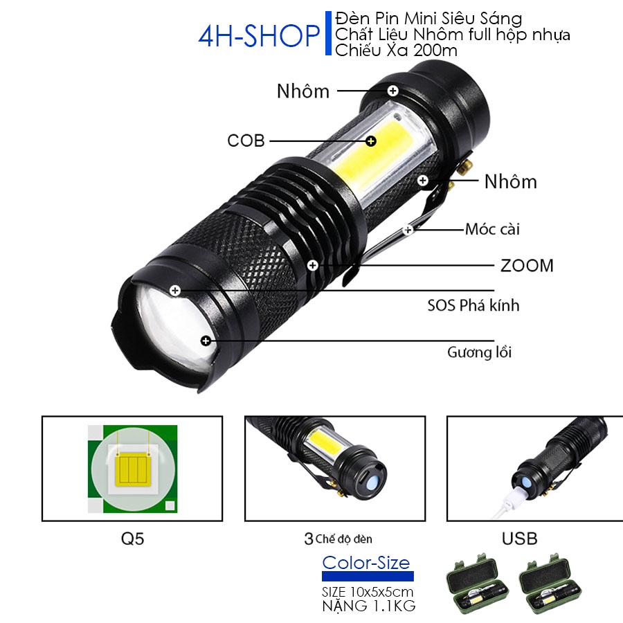 Đèn pin mini siêu sáng - Dễ dàng mang theo và chiếu sáng trong mọi tình huống.