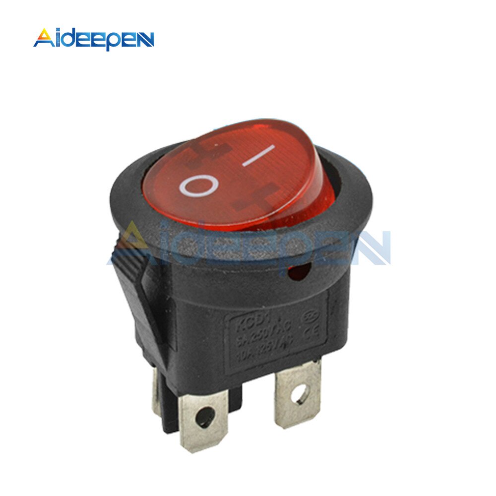 Bộ 5 Công Tắc On-Off On Off Chống Nước Ac 6a / 250v Kcd1 2pin 3pin 4pin 20mm Cho Bảng Điều Khiển Xe Hơi / Tàu Thuyền