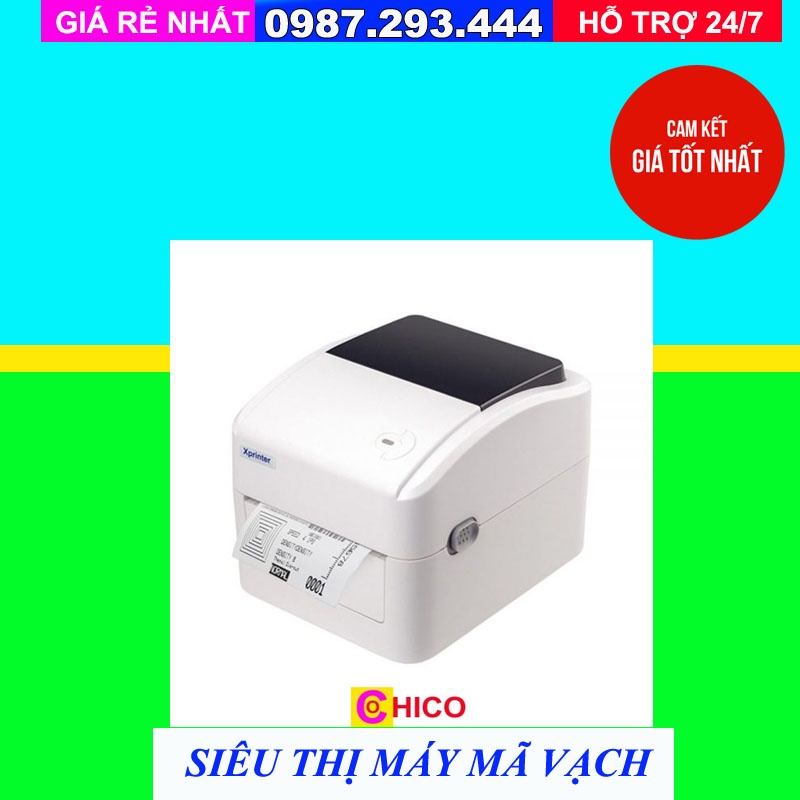 Máy in tem mã vạch Xprinter XP-420B Các Bản USB LAN Bluetooth in qua điện thoại in tem vận chuyển tem hàng