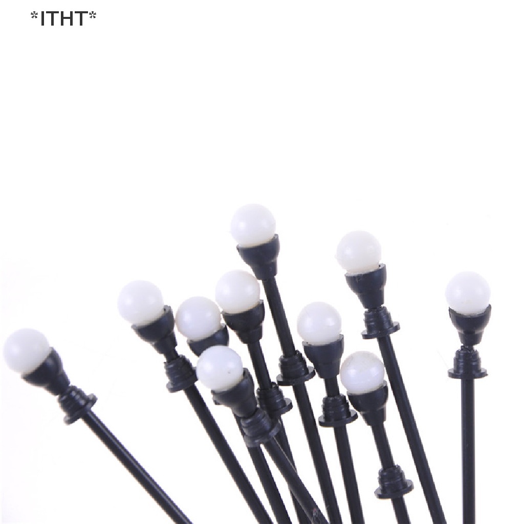 Set 10 Mô Hình Đèn Đầu Đơn Có Dây Và Bóng Đèn Tỉ Lệ 1: 100 Trang Trí Sân Vườn