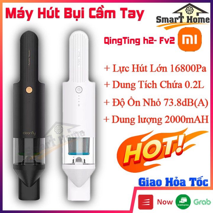 Máy Hút Bụi Cầm Tay Xiaomi Cleanfly FV2 - Máy Hút Bụi Mini QingTing Lực Hút  Mạnh Đạt 16800Pa, Độ Ồn Thấp 73.8dB(A)