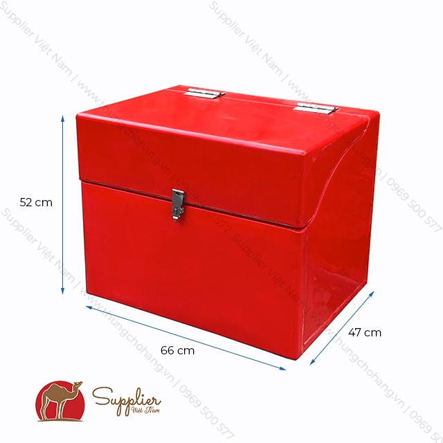 Thùng chở hàng sau xe máy nhựa Composite 52x66x47