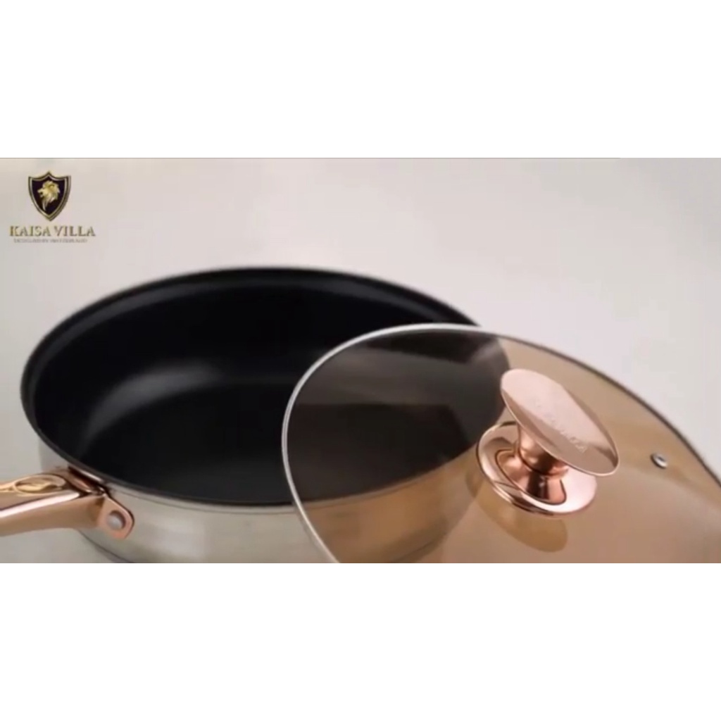 Bộ Nồi Vung Kính KAISA VILLA 6 Món 12 Chi Tiết Mã KV-6618 Tay Cầm Tráng Men Chống Dính
