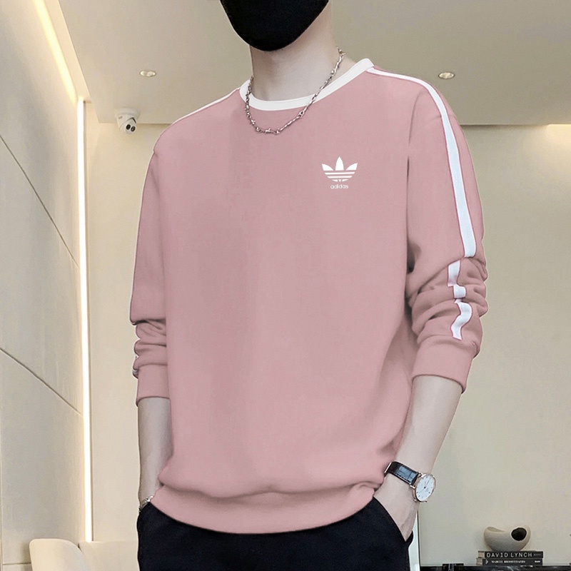 Áo Nỉ Nam Dài Tay Cổ Tròn Sọc Ngang Thời Trang áo sweater form rộng áo tay dài nam nữ