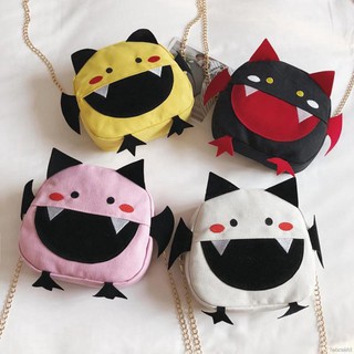 Túi vải canvas đeo chéo tạo hình ác quỷ nhỏ sáng tạo