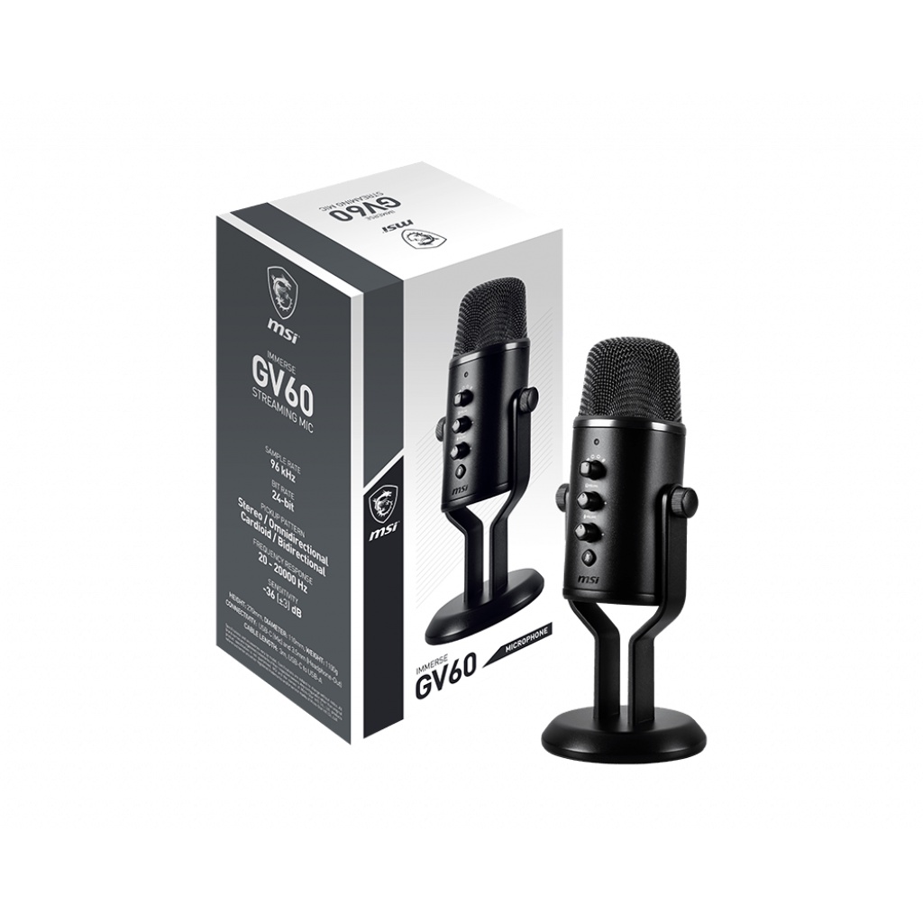 Thiết bị Microphone streaming MSI IMMERSE GV60 (màu đen)