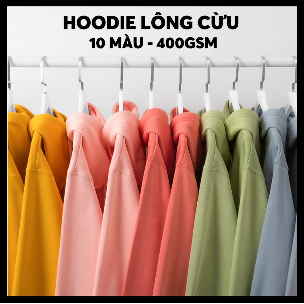 Hoodie Cotton Lót Lông Cừu Cao Cấp  Form Unisex Định Lượng 400gsm  - Áo Hoodie Dầy Dặn Cho Nam Nữ Mùa Đông