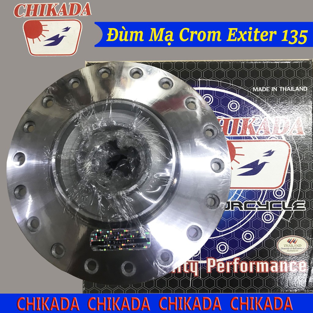 Cặp Đùm Mạ Crom Trước Đĩa, Sau Đùm Yamaha Exiter 135 ( Thái Lan )
