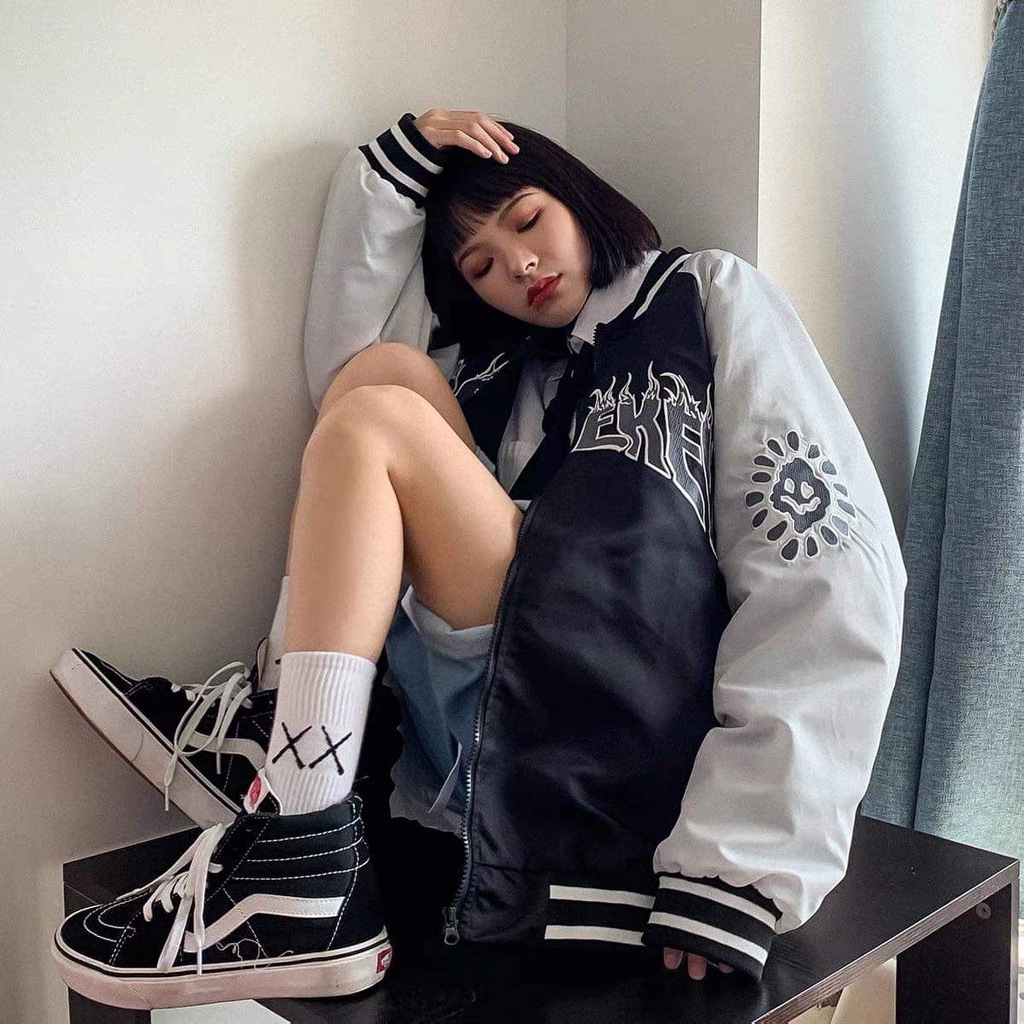 Áo Khoác Bomber phối tay VOGU ❣️ chất liệu: nỉ cotton