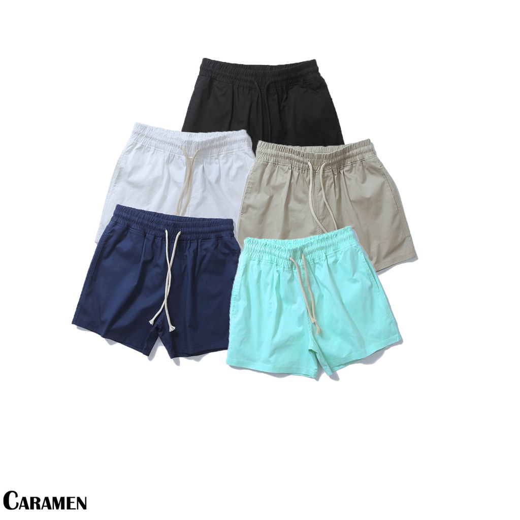 Quần Short Đùi Kaki CARAMEN Form Trên Gối Co Giãn Lưng Thun Thoải Mái