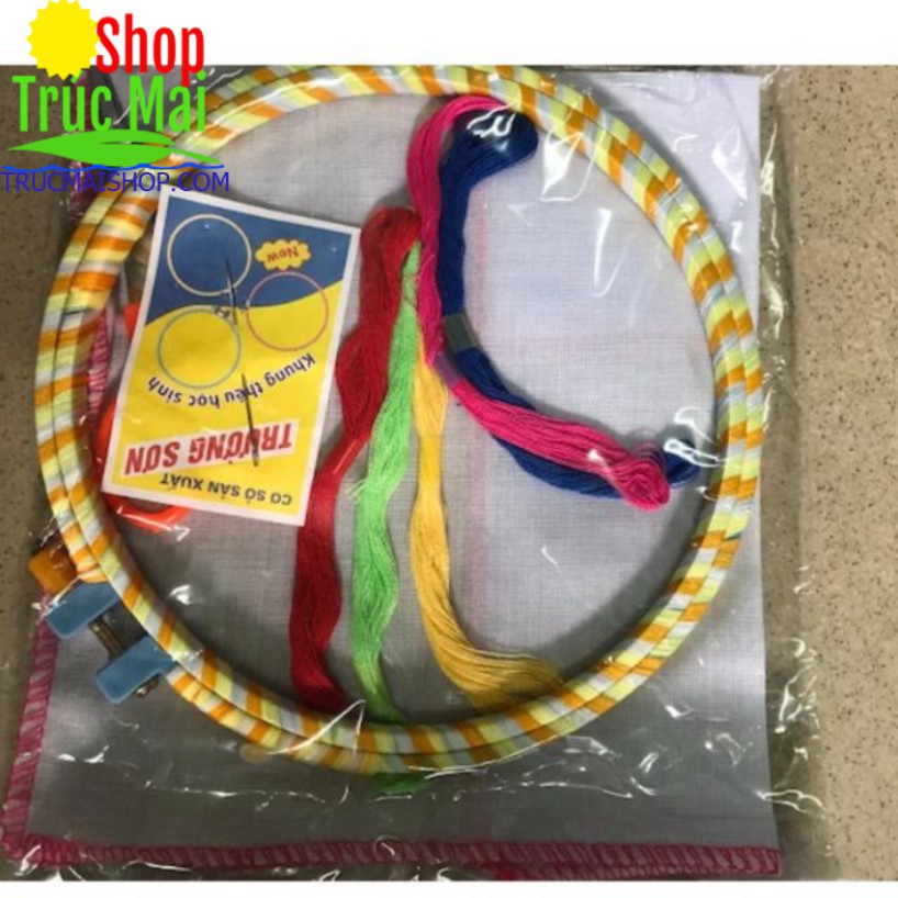 Khung thêu nhựa tròn đủ phụ kiện