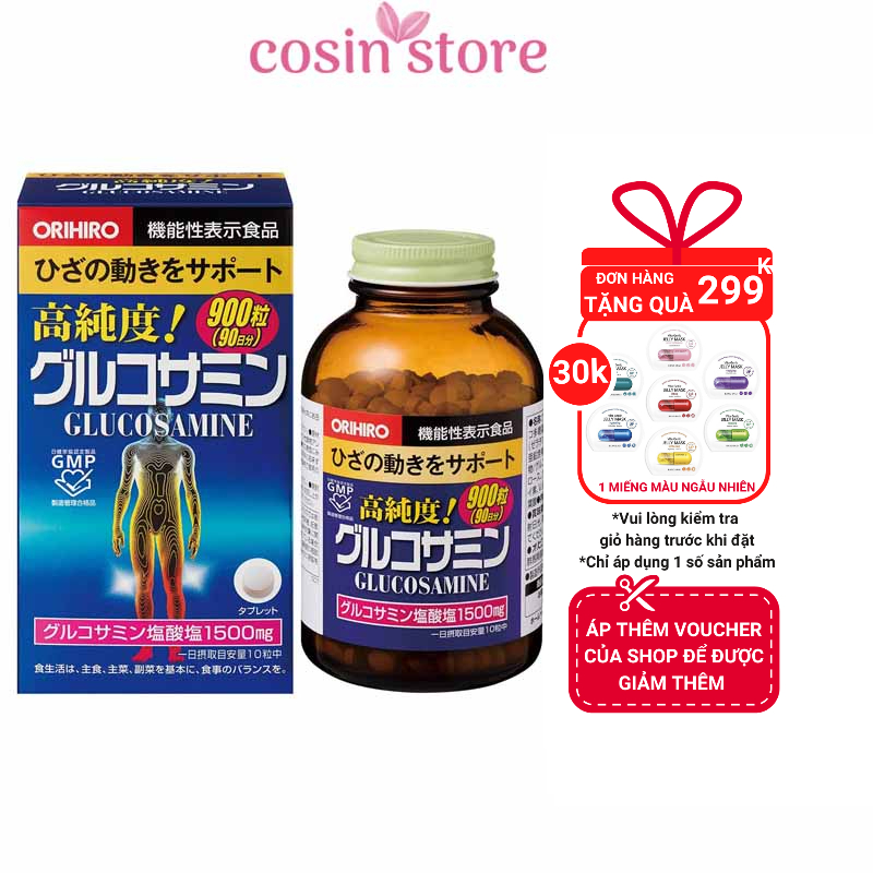 Viên Uống Glucosamine Orihiro Nhật Bản 900 Viên - Tốt cho Xương Khớp