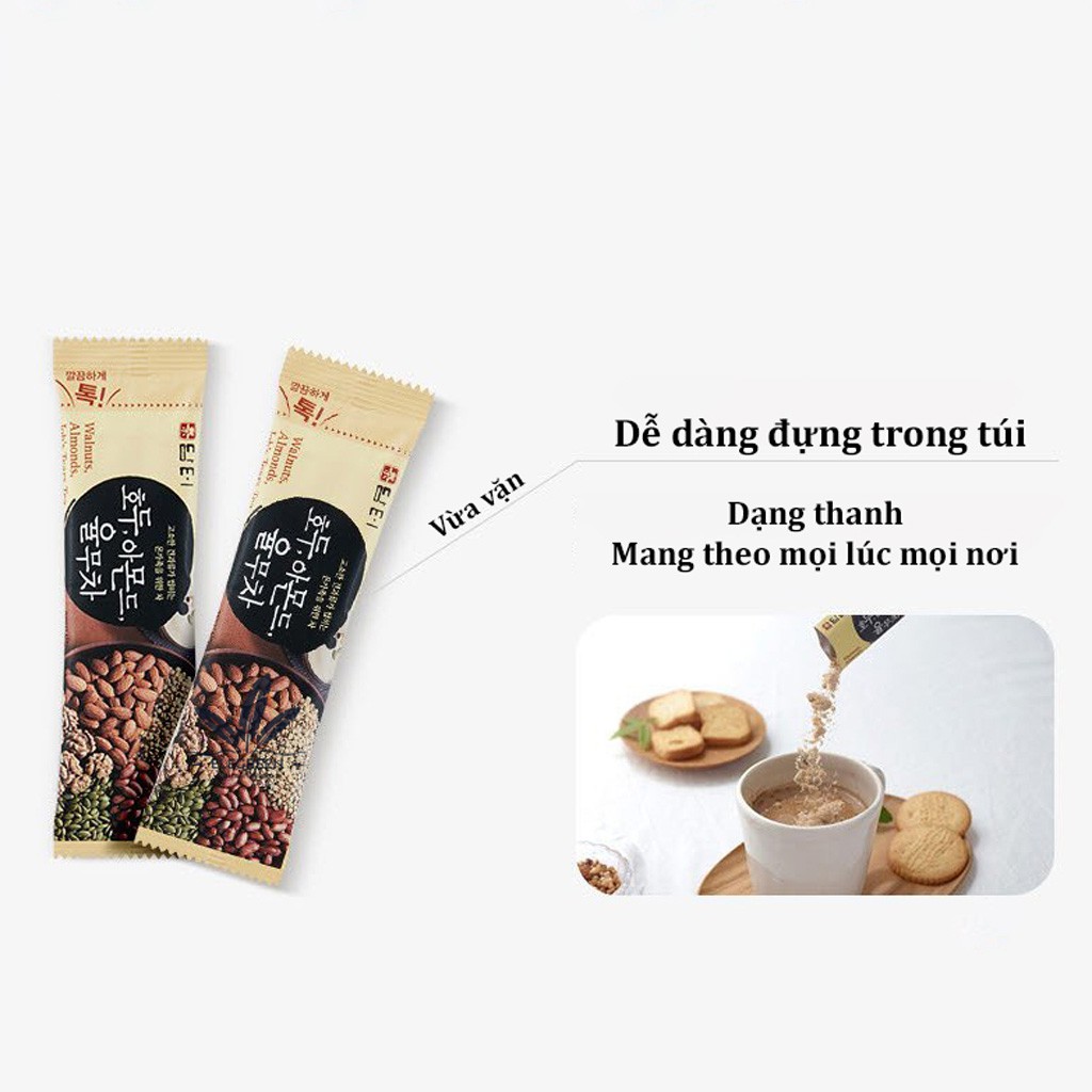 Ngũ Cốc Hàn Quốc Damtuh Walnuts, Almonds, Job's Tears Tea Hộp 50 Gói x 18g