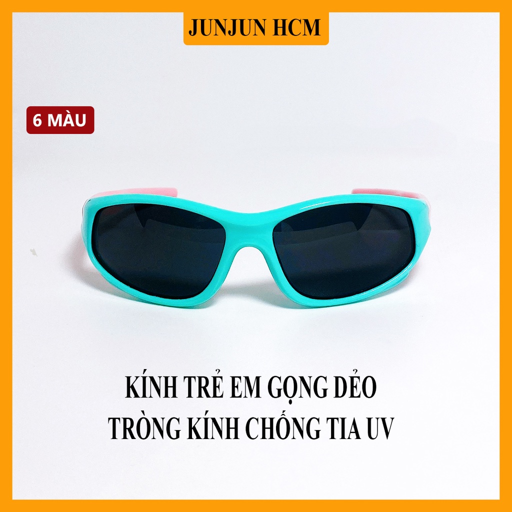 Kính mát trẻ em thời trang cao cấp JJ202220 gọng nhựa dẻo, tròng đen chống bụi, chống tia UV dành cho bé trai và bé gái