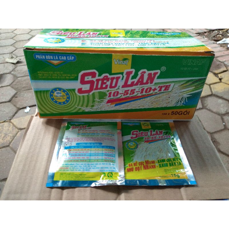 SET 10 GÓI PHÂN BÓN SIÊU LÂN 10-55-10+TE 15GR/GÓI