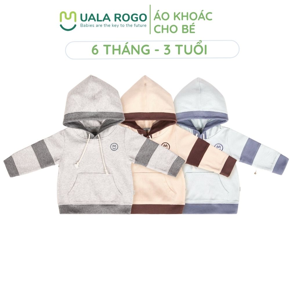 [FULL] Áo khoác cho bé Ualarogo 6M-36M có mũ vải cotton nỉ siêu ấm