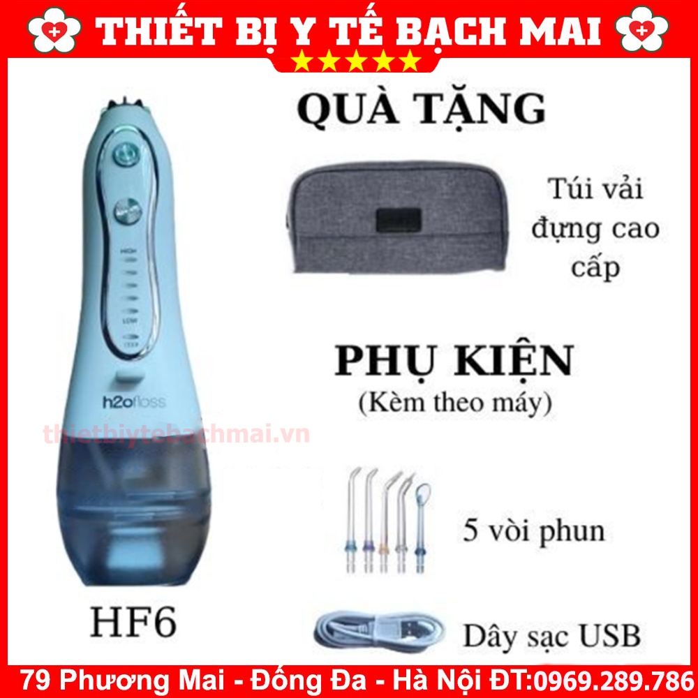 Máy Tăm Nước Chính Hãng H2ofloss - Máy Tăm Nước Du Lịch [Tặng Kèm Túi Đựng &amp; 5 Vòi Phun Thay Thế]