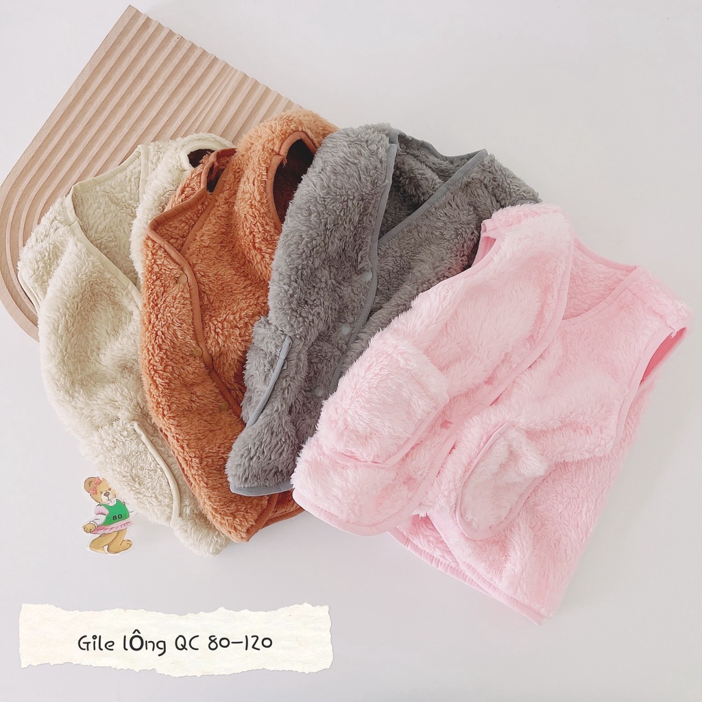 Áo ghile lông Quảng Châu cho bé- Ghile lông mềm mịn, siêu nhẹ giữ ấm ngực cho bé