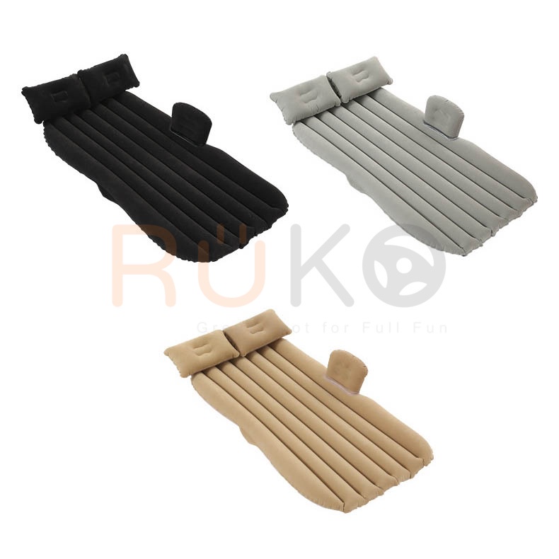 [Tặng bơm] Đệm/Nệm hơi ô tô phủ nhung đế rời kèm 2 gối,và bộ keo vá dự phòng