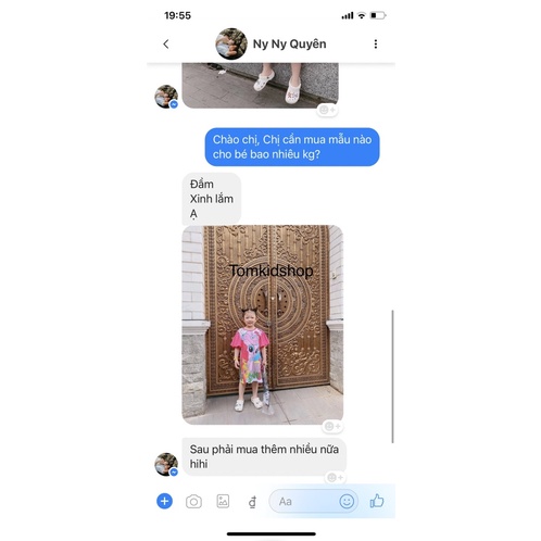 Đầm cho bé gái, set váy chữ A tay phồng bé gái chất thun lạnh 3D chính phẩm dày dặn co giãn thoáng mát 9-40kg Tomkids