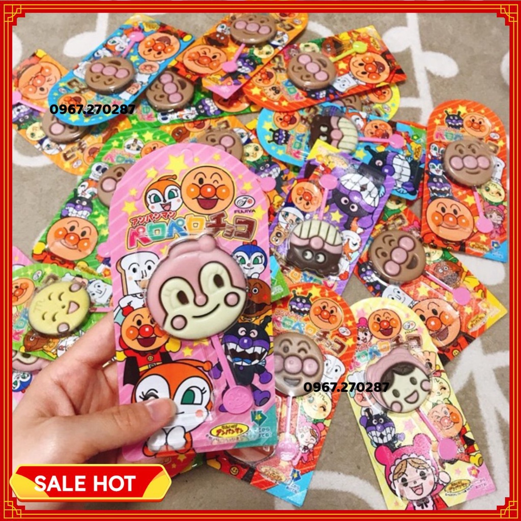 Giá tốt - Kẹo Mút Socola Anpanman Fujiya 12g (Hàng Air Nhật Bản)
