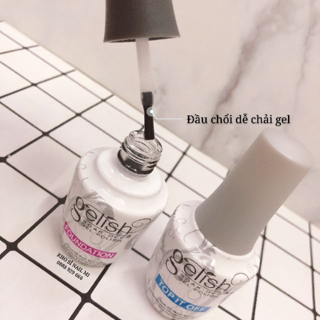 Set Base Top Gelish loại tốt độ bền cao - cặp gel liên kết và top phủ bóng chuyên dụng cho dân làm móng