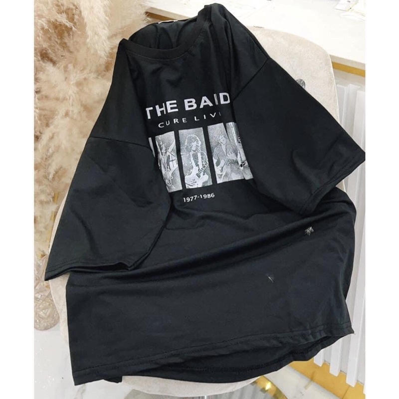 [Rẻ vô địch] Áo thun cotton tay lỡ dáng rộng unisex - the band freesize 38-65kg