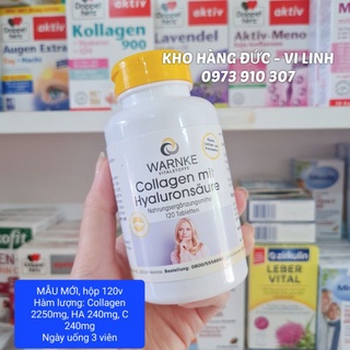 (Hàng Đức đủ Bill) Collagen mit hyaluronsaure Warnke lọ 120 viên
