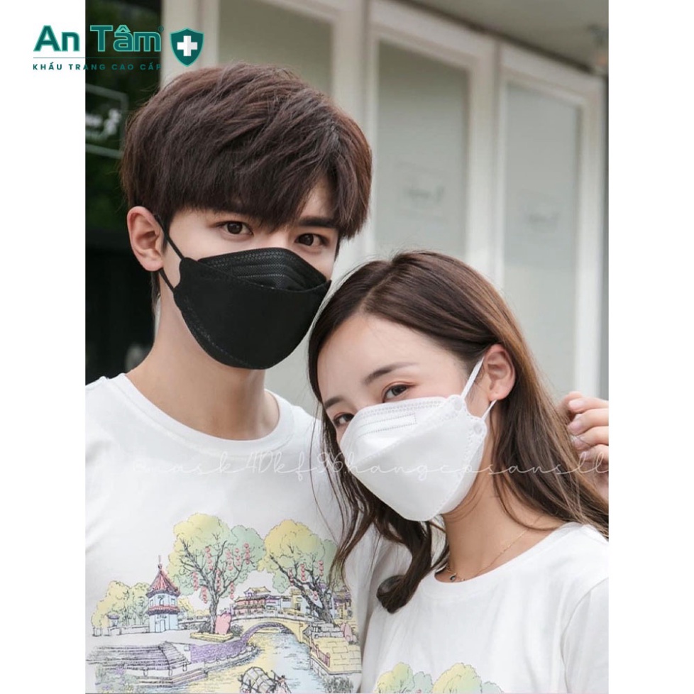 Khẩu Trang 4D 4 Lớp KF94 Hàn Quốc AN TÂM Chống Bụi Mịn, Kháng Khuẩn- túi 10 chiếc