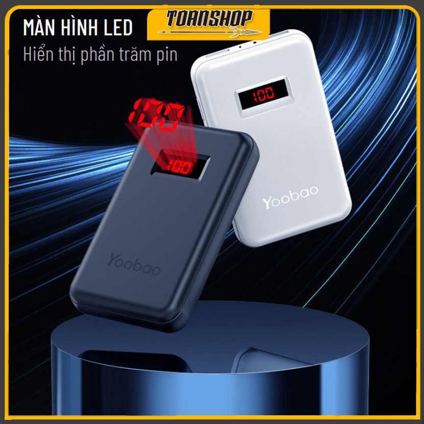 [Mã 267ELSALE hoàn 7% đơn 300K] Sạc dự phòng Yoobao PD10 Sạc nhanh màn hình LED 10000mAh