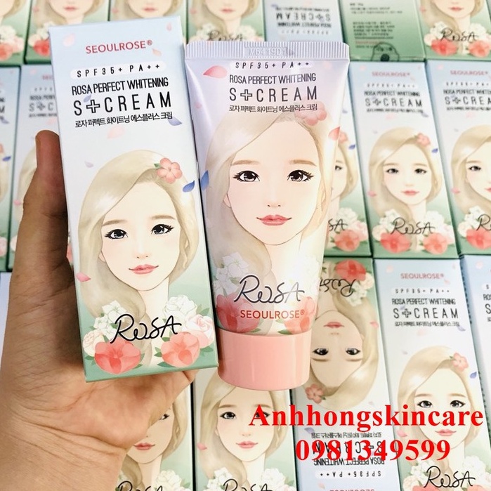 Kem Dưỡng Trắng Da Chống Nắng Dưỡng Trắng Da SeoulRose Rosa Perfect Whitening S+ Cream SPF35+ PA++