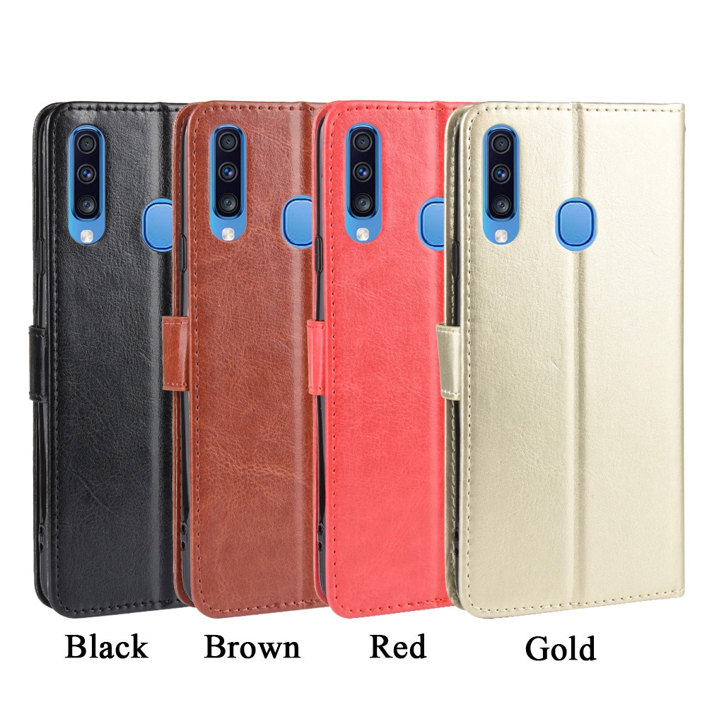 Ốp điện thoại kiểu ví da có ngăn dựng thẻ PU Samsung A20S | BigBuy360 - bigbuy360.vn