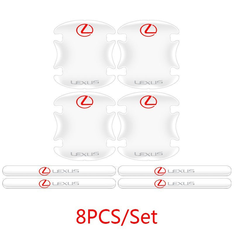 (Lexus) Bộ 10 Miếng Dán Silicon Chống Xước Hõm Cửa, Tay Nắm Cửa và Gương Lexus