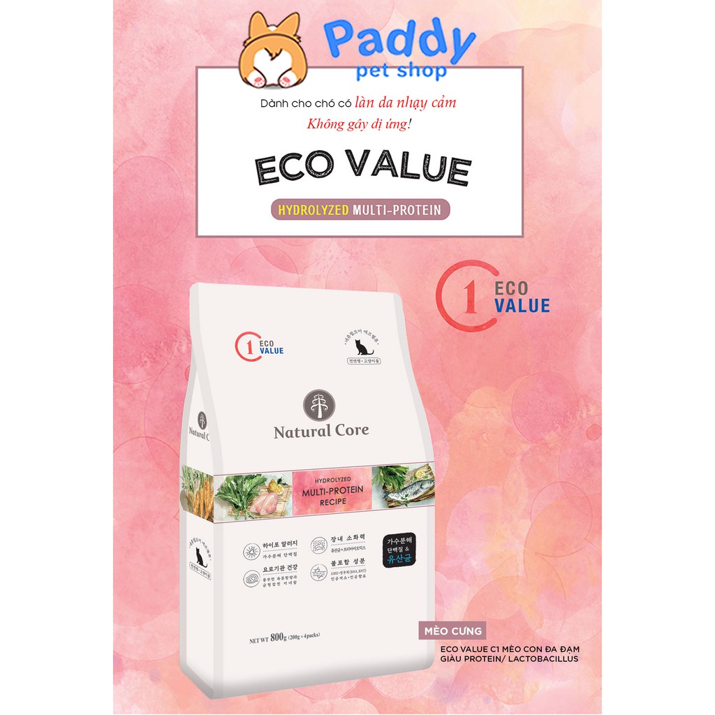 Hạt Đa Đạm Cho Mèo Natural Core ECO C1 800g