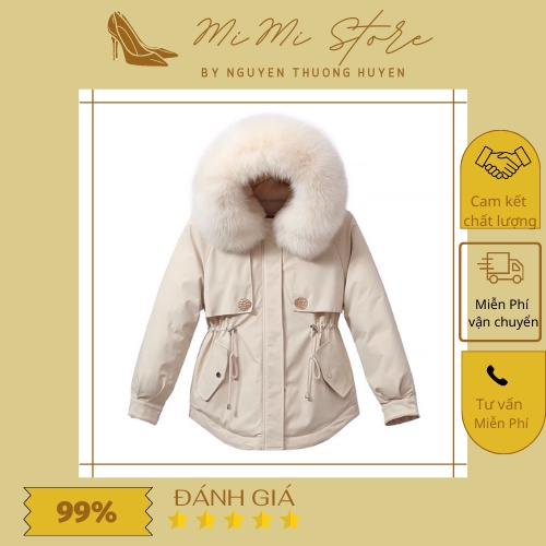 Áo Parka lót lông, áo khoác nữ phao kaki lót lông đại hàn dày ấm mịn mượt cực xịn đẹp mẫu 2021 (cúc ngực đuôi tôm)