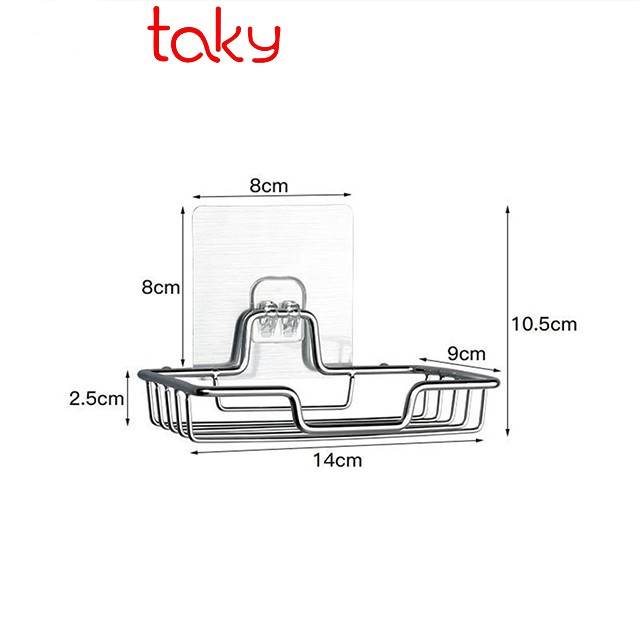 Giá Inox Để Xà Bông Dán Tường Phòng Tắm – Taky, Khô Ráo, Tiện Dụng, Sang Trọng, Lắp Đặt Dễ Dàng, Không Khoan Đục 4039