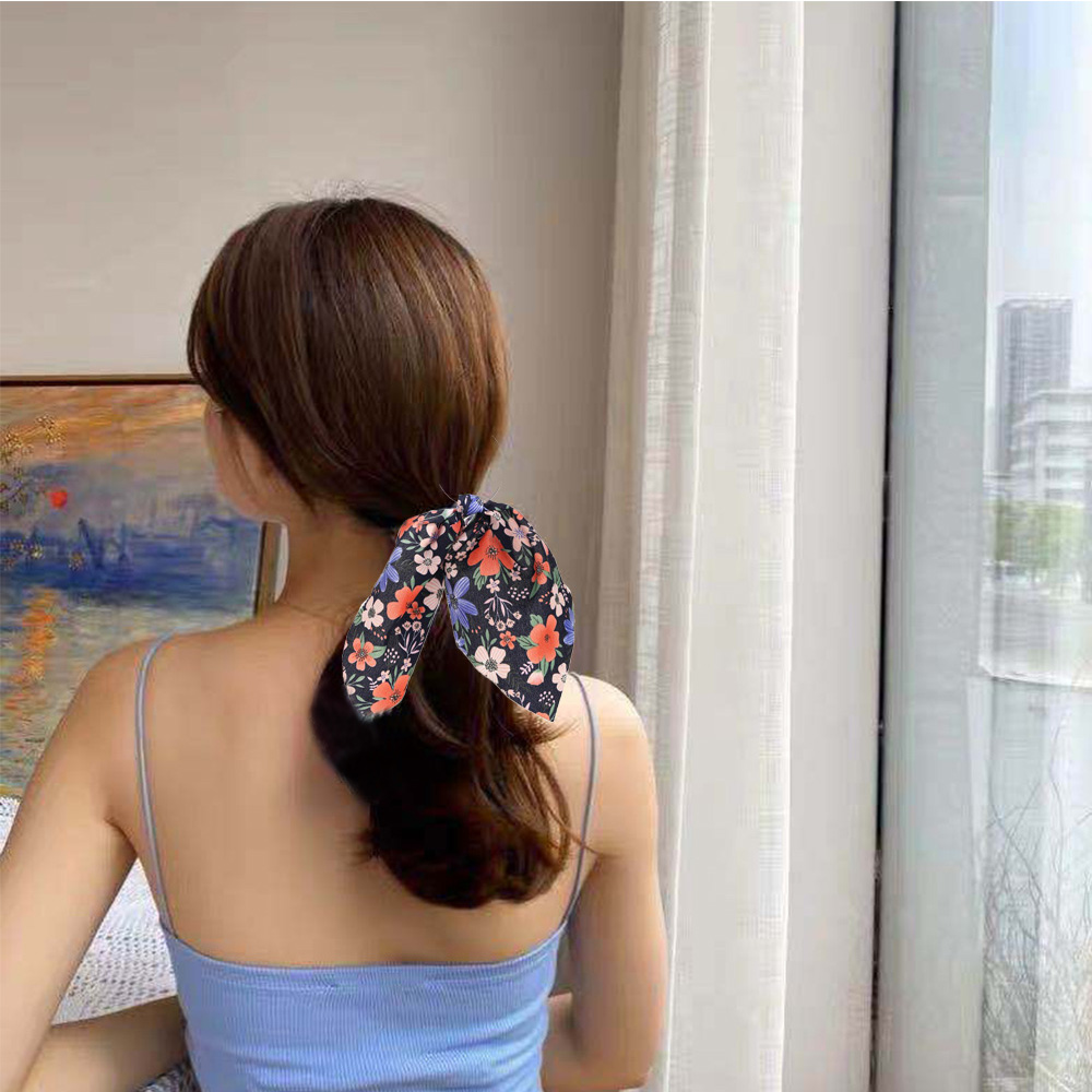 Dây Buộc Tóc In Hoa Kiểu Vintage Thời Trang Cho Nữ