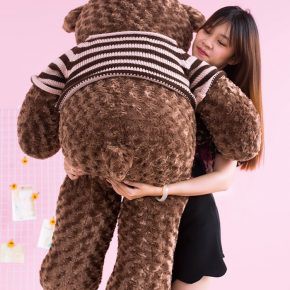 Gấu bông Teddy Cao Cấp khổ vải 1m4 Cao 1,2 màu Nâu hàng Lông Siêu Mềm Mịn