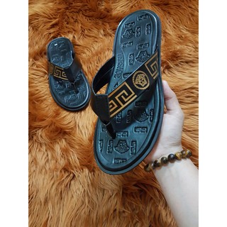 DÉP KẸP NAM VERSACE ĐEN KÉO NHỦ VÀNG NEON