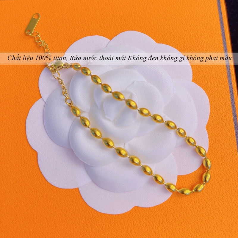 Vòng tay titan nữ không gỉ mạ vàng 18k thiết kế đơn giản phong cách thời trang thanh lịch mẫu mới