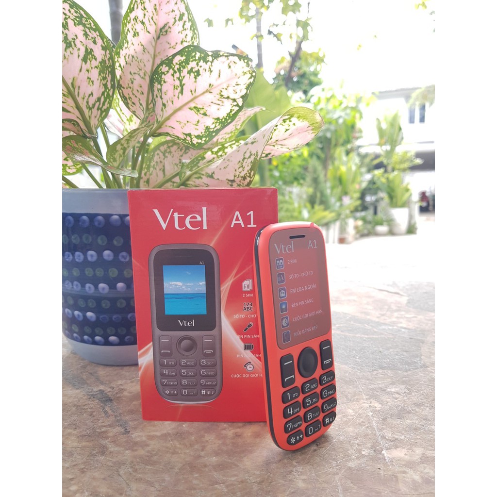 Điện Thoại GSM Vtel A1 (2 Sim) - Số To, Chữ To, Pin Bền, FM loa ngoài, Thiết Kế Đẹp - Hàng Chính Hãng, Bảo Hành 12 Tháng