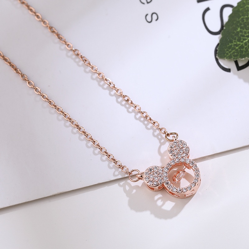 Vòng cổ Thép Titan Màu Vàng Hồng Thời Trang Đơn Giản Cho Nữ