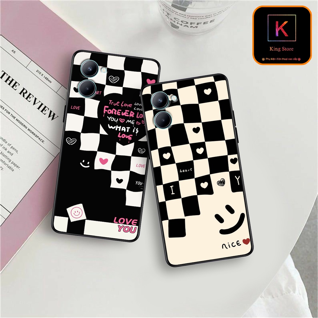 Ốp lưng Oppo Realme C33 - Realme C35 - Ốp Oppo in hình họa tiết caro - Chất liệu TPU siêu bền, sang trọng
