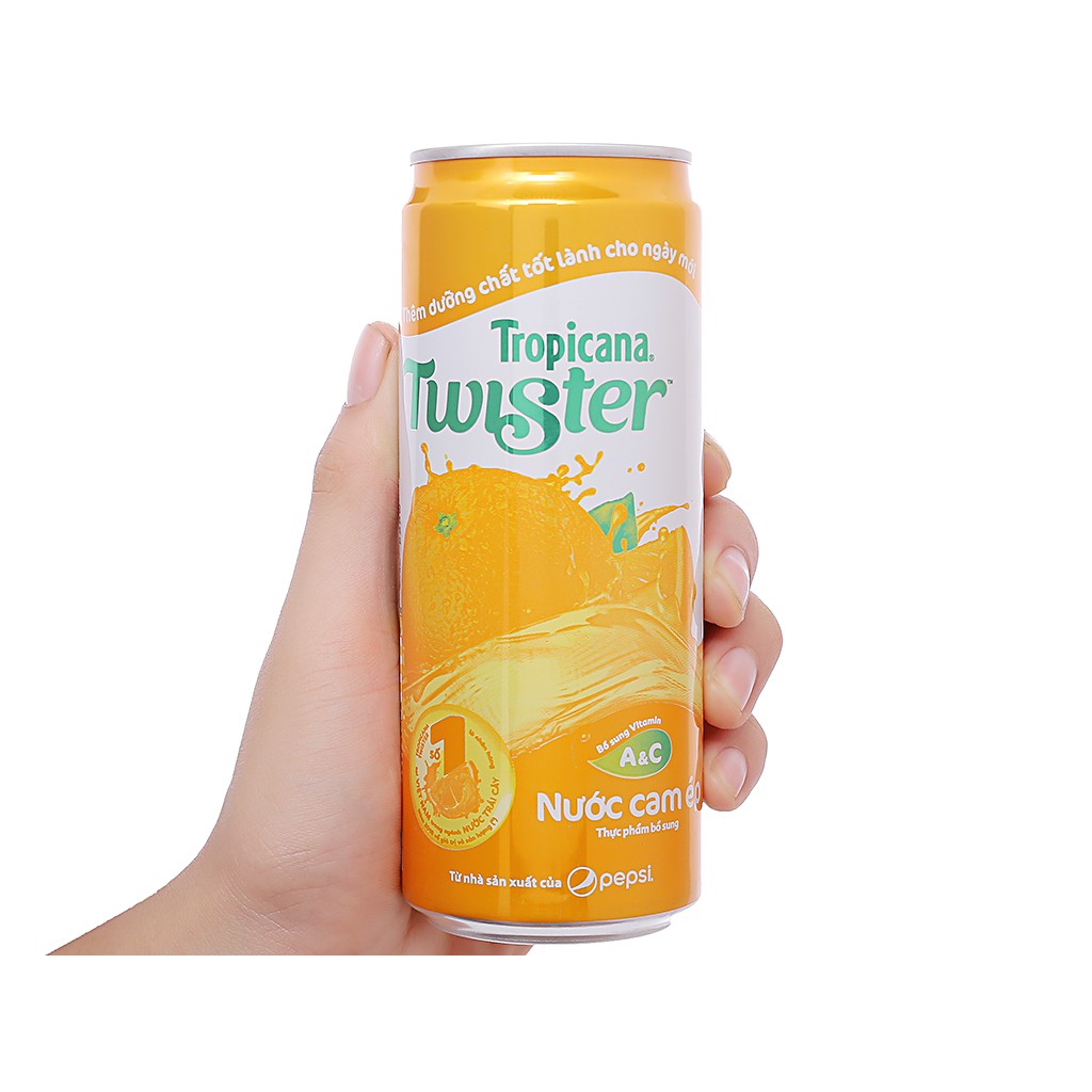 6 lon nước cam ép Twister Tropicana 320ml